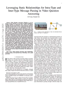 Leveraging Static Relationships for Intra-Type and Inter-Type Message Passing in Video Question Answering