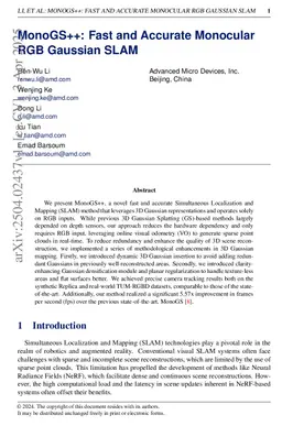 MonoGS++: Fast and Accurate Monocular RGB Gaussian SLAM