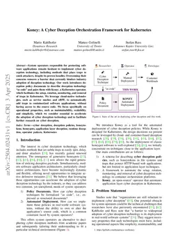 Koney: A Cyber Deception Orchestration Framework for Kubernetes