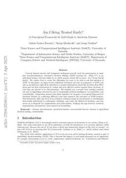 Am I Being Treated Fairly? A Conceptual Framework for Individuals to Ascertain Fairness