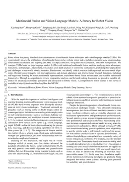Multimodal Fusion and Vision-Language Models: A Survey for Robot Vision