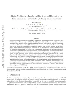 Online Multivariate Regularized Distributional Regression for High-dimensional Probabilistic Electricity Price Forecasting