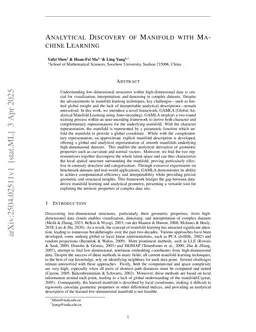 Analytical Discovery of Manifold with Machine Learning