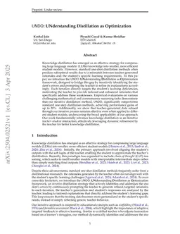 UNDO: Understanding Distillation as Optimization