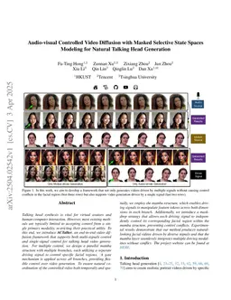 Audio-visual Controlled Video Diffusion with Masked Selective State Spaces Modeling for Natural Talking Head Generation
