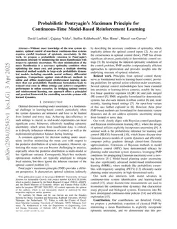 Optimal Control of Probabilistic Dynamics Models via Mean Hamiltonian Minimization