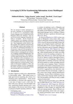 Leveraging LLM For Synchronizing Information Across Multilingual Tables