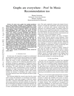 Graphs are everywhere -- Psst! In Music Recommendation too