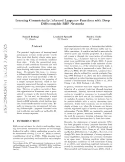 Learning Geometrically-Informed Lyapunov Functions with Deep Diffeomorphic RBF Networks