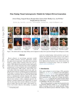 Fine-Tuning Visual Autoregressive Models for Subject-Driven Generation