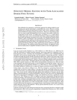 Efficient Model Editing with Task-Localized Sparse Fine-tuning
