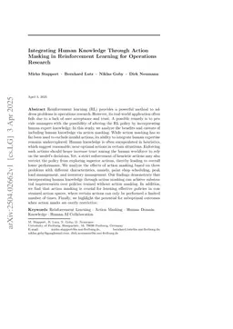 Integrating Human Knowledge Through Action Masking in Reinforcement Learning for Operations Research