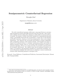 Semiparametric Counterfactual Regression