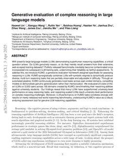 Generative Evaluation of Complex Reasoning in Large Language Models