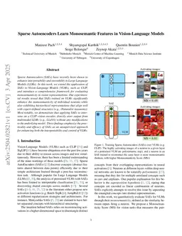 Sparse Autoencoders Learn Monosemantic Features in Vision-Language Models