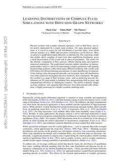 Learning Distributions of Complex Fluid Simulations with Diffusion Graph Networks