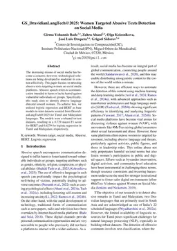 GS_DravidianLangTech@2025: Women Targeted Abusive Texts Detection on Social Media