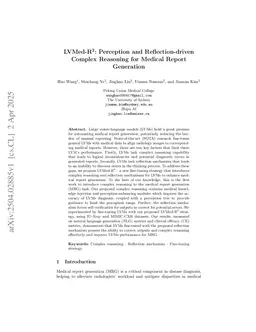 LVMed-R2: Perception and Reflection-driven Complex Reasoning for Medical Report Generation