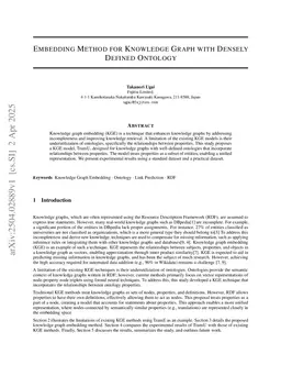 Embedding Method for Knowledge Graph with Densely Defined Ontology