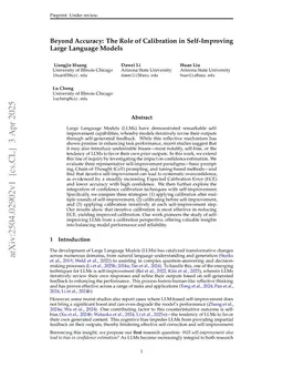 Beyond Accuracy: The Role of Calibration in Self-Improving Large Language Models