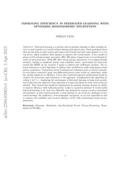 Improving Efficiency in Federated Learning with Optimized Homomorphic Encryption