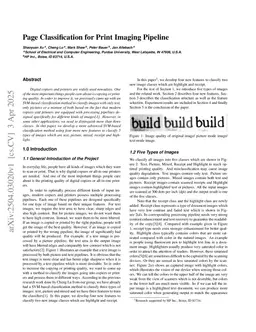 Page Classification for Print Imaging Pipeline