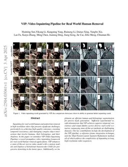 VIP: Video Inpainting Pipeline for Real World Human Removal