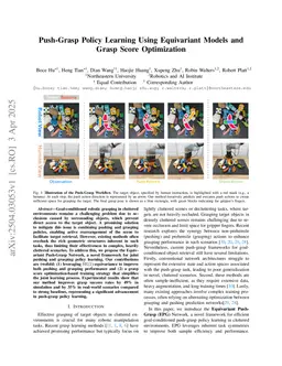 Push-Grasp Policy Learning Using Equivariant Models and Grasp Score Optimization