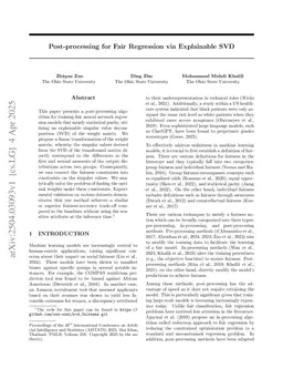 Post-processing for Fair Regression via Explainable SVD