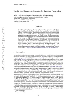 Single-Pass Document Scanning for Question Answering