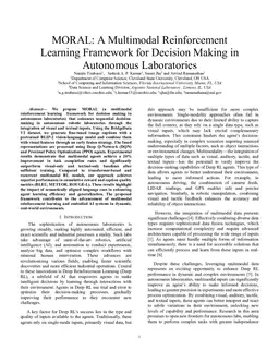 MORAL: A Multimodal Reinforcement Learning Framework for Decision Making in Autonomous Laboratories