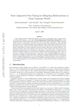 Noise Augmented Fine Tuning for Mitigating Hallucinations in Large Language Models