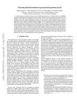 Detecting underdetermination in parameterized quantum circuits