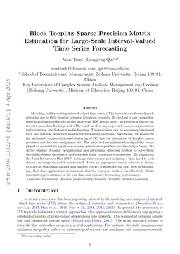 Block Toeplitz Sparse Precision Matrix Estimation for Large-Scale Interval-Valued Time Series Forecasting