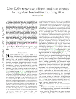 Meta-DAN: towards an efficient prediction strategy for page-level handwritten text recognition