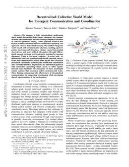 Decentralized Collective World Model for Emergent Communication and Coordination