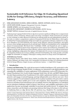 Sustainable LLM Inference for Edge AI: Evaluating Quantized LLMs for Energy Efficiency, Output Accuracy, and Inference Latency