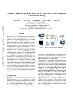 ZFusion: An Effective Fuser of Camera and 4D Radar for 3D Object Perception in Autonomous Driving