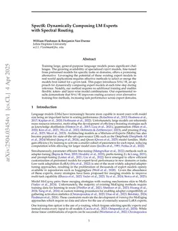 SpectR: Dynamically Composing LM Experts with Spectral Routing