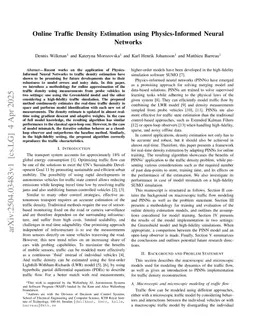 Online Traffic Density Estimation using Physics-Informed Neural Networks