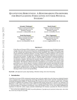 Quantifying Robustness: A Benchmarking Framework for Deep Learning Forecasting in Cyber-Physical Systems