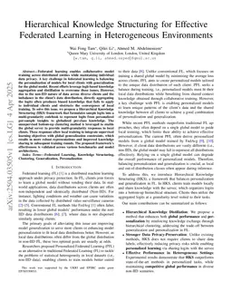 Hierarchical Knowledge Structuring for Effective Federated Learning in Heterogeneous Environments