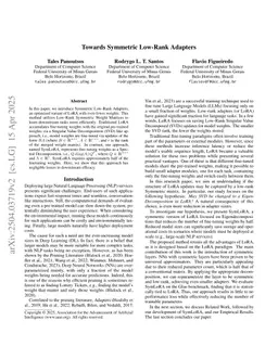 Towards Symmetric Low-Rank Adapters