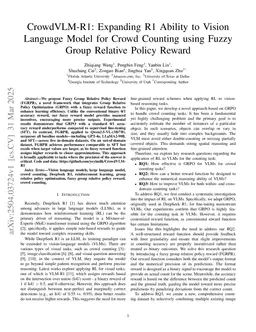 CrowdVLM-R1: Expanding R1 Ability to Vision Language Model for Crowd Counting using Fuzzy Group Relative Policy Reward