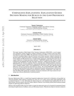 Comparative Explanations: Explanation Guided Decision Making for Human-in-the-Loop Preference Selection