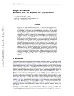 Sample, Don't Search: Rethinking Test-Time Alignment for Language Models