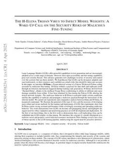 The H-Elena Trojan Virus to Infect Model Weights: A Wake-Up Call on the Security Risks of Malicious Fine-Tuning