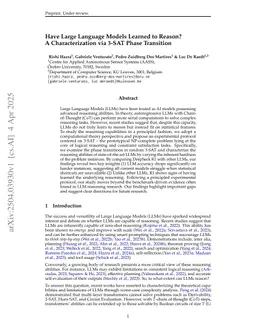 Have Large Language Models Learned to Reason? A Characterization via 3-SAT Phase Transition