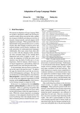 NAACL2025 Tutorial: Adaptation of Large Language Models