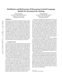 Distillation and Refinement of Reasoning in Small Language Models for Document Re-ranking